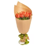 15 оранжевых пионовидных тюльпанов